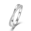 Elegant Twist Pavé Silver Ring