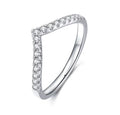 Elegant Pavé V Band Stacking Ring