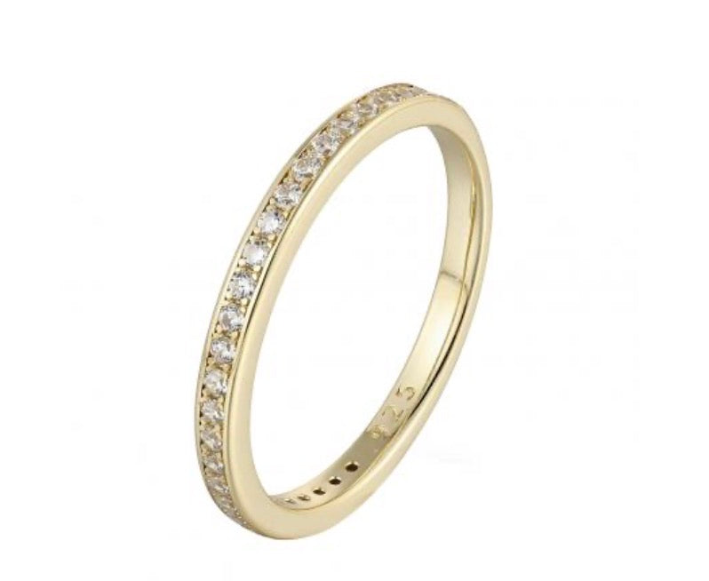 Elegant Gold Pave Half Eternity Ring