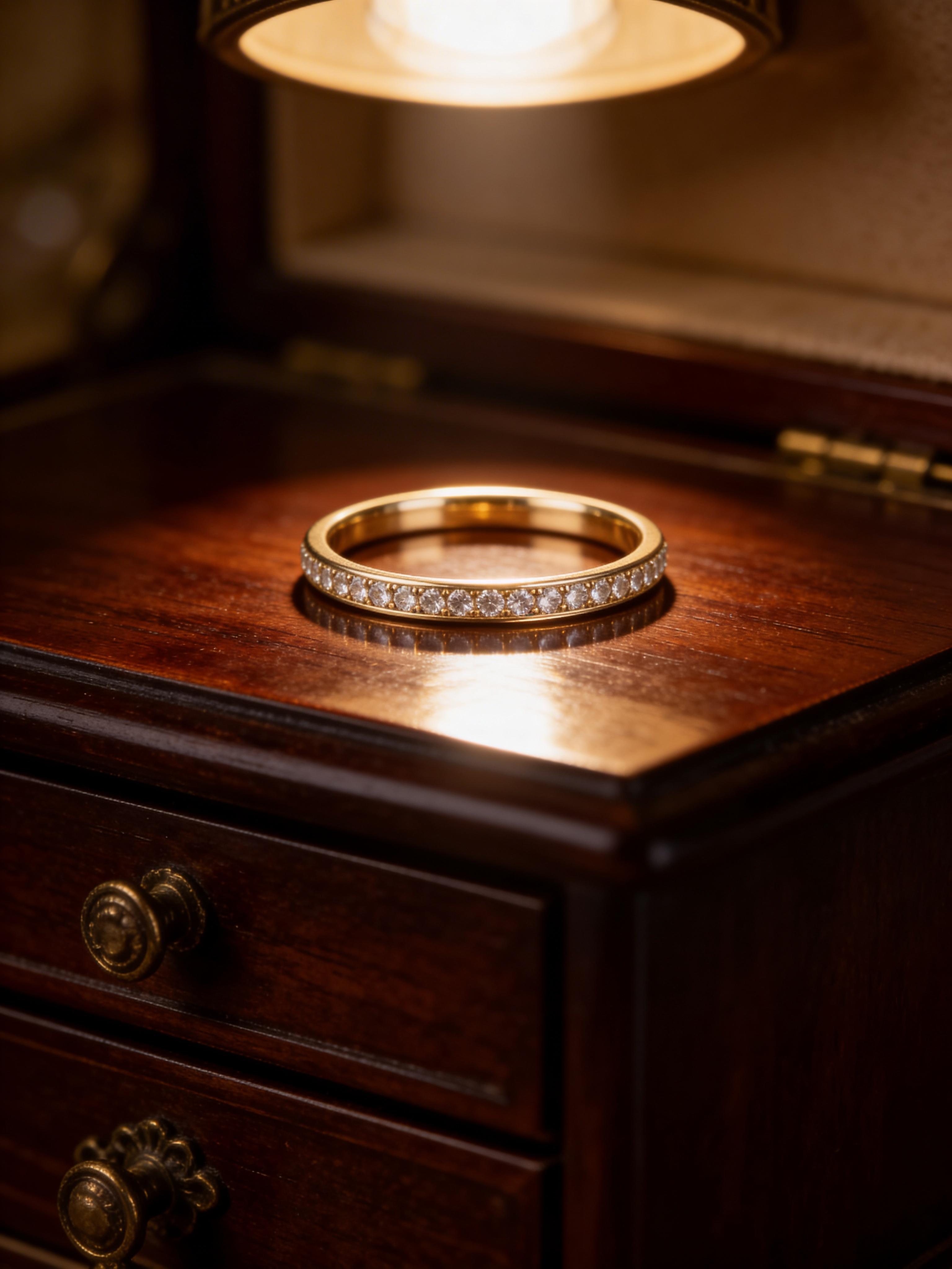 Elegant Gold Pave Half Eternity Ring