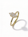 Marquise Moissanite Gold Plated Silver Ring