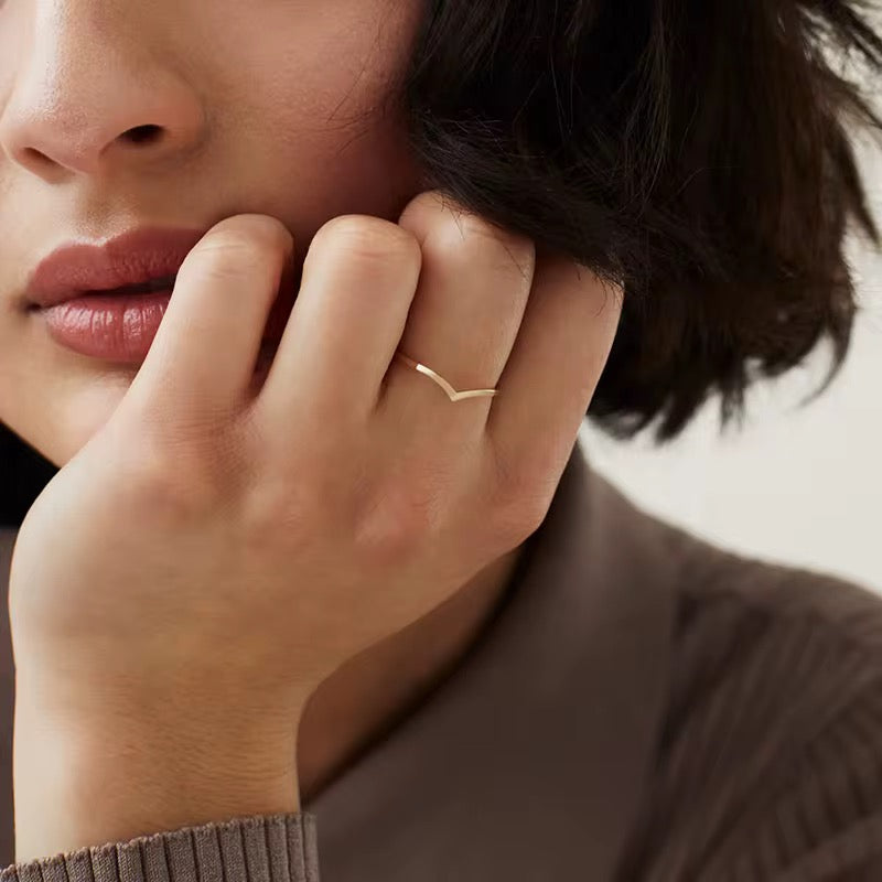 Elegant Wishbone Stacking Ring
